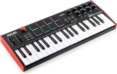 Akai Professional MPK Mini Plus - USB MIDI Keyboard Controller with 37 Mini Keys, 8 MPC Pads, Sequencer, MIDI/CV/Gate I/O, Music Production Software