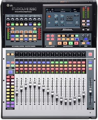 PreSonus StudioLive 32SC Compact 32-channel/26-bus digital mixer with AVB networking and dual-core FLEX DSP Engine