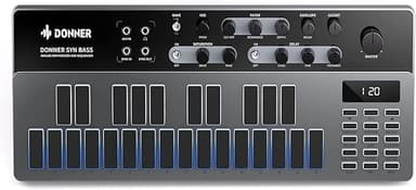 Analog Bass Synthesizer and Sequencer, Donner Essential B1 with Intuitive User Interface, 128 Patterns Memory, Saturation & Delay Effects, Make for Classic Acid Sound