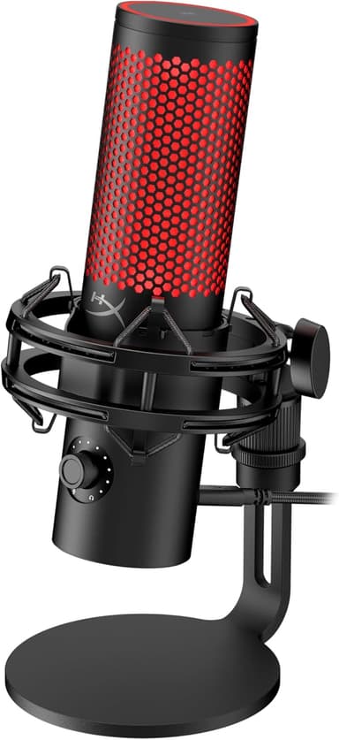 HyperX QuadCast 2 – USB Microphone for Gaming, Streaming and Podcasting, with On-Board Controls, LED Lighting, Removable Shock Mount, PC, Mac, PS5, PS4, USB-C - Black