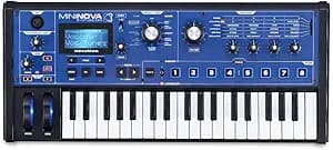 Novation MiniNova Analogue Modelling Compact 37 Mini-key Synth – Tough, compact, powerful mini-synth with pitch-correcting effect vocoder, 256 onboard sounds and five effects per voice layering Blue