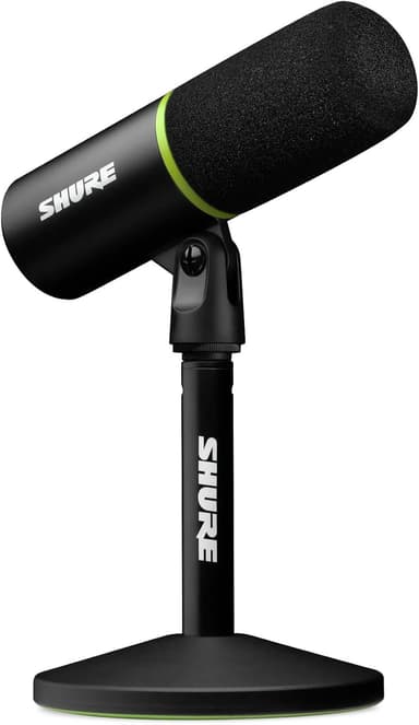 Shure MV6 Gaming Microphone, Dynamic USB PC Mic for Gaming & Streaming - Desktop Stand, Background Noise Cancellation, Tap-to-Mute & 3.5mm Output for Real-Time Headphone Monitoring