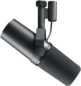 Shure SM7B Microphone - Vocal Dynamic Studio Mic for Broadcast, Podcast, Recording, Gaming & Streaming, XLR, Rugged Construction, Detachable Windscreen, Smooth Sound, Warm Vocals, Wide-Range Frequency