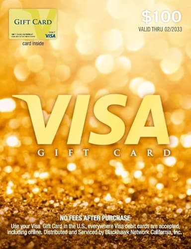 Visa $100 Gift Card (plus $2.95 Purchase Fee)